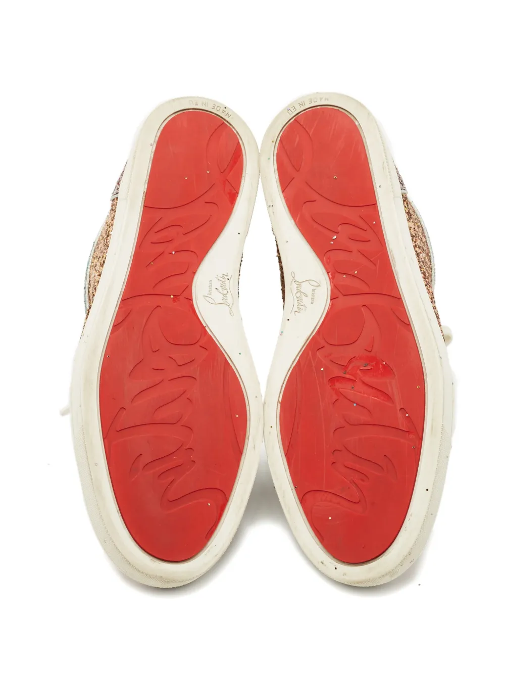 Christian Louboutin Pre-Owned glitter high-top sneakers - Goud