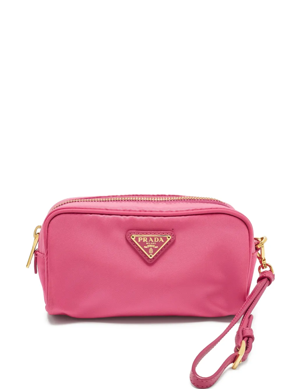 Prada Pre-Owned small triangle-logo pouch | Pink | Image 1