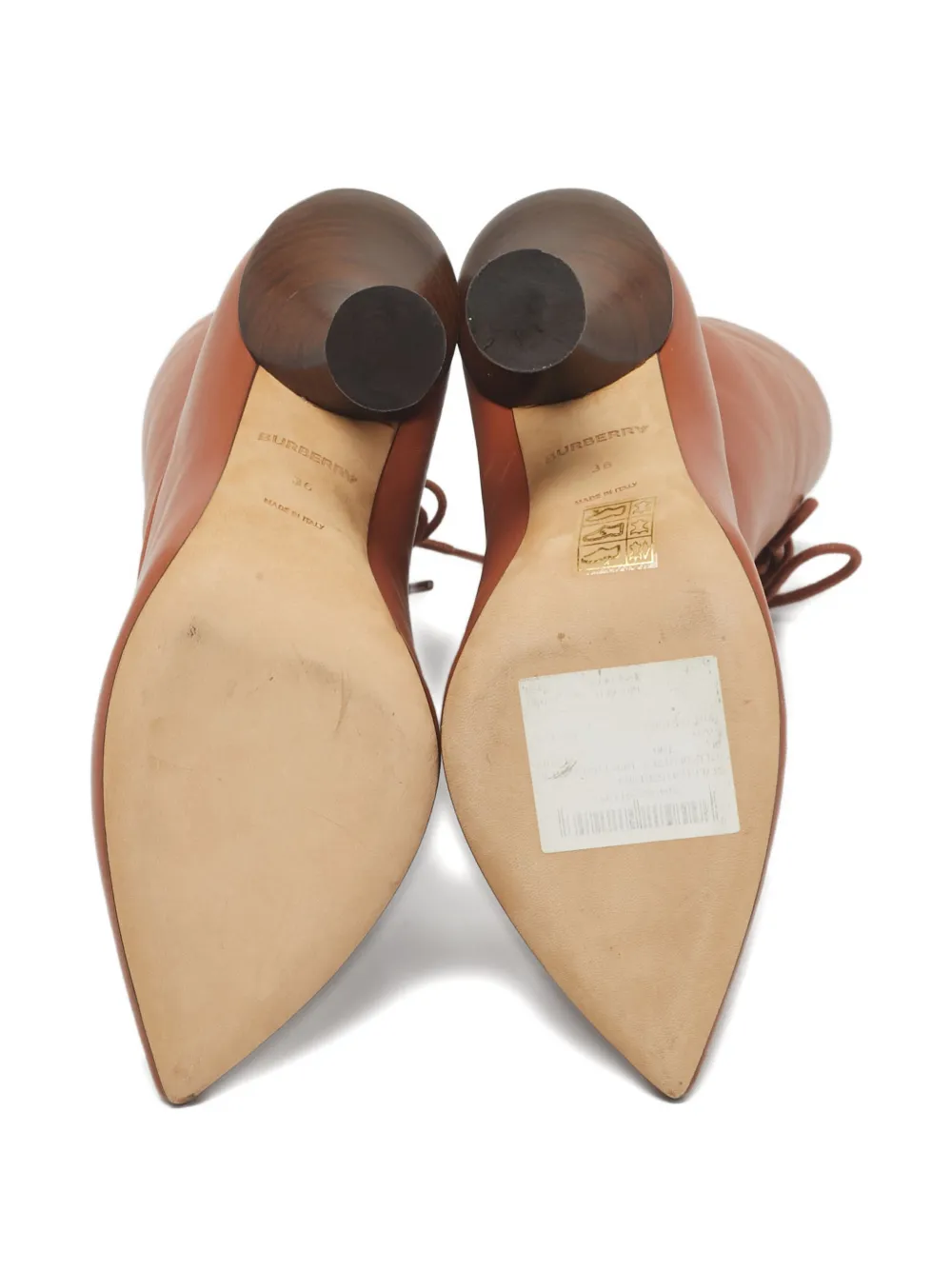 Burberry Pre-Owned lace-up leather ankle boots - Bruin