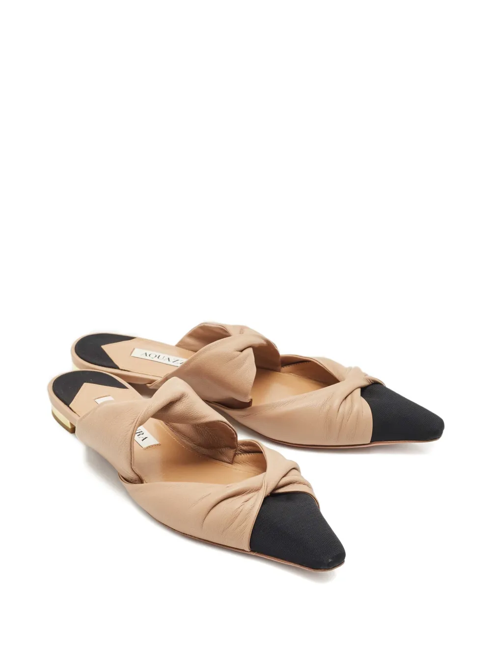 Aquazzura twist-strap flat mules - Beige