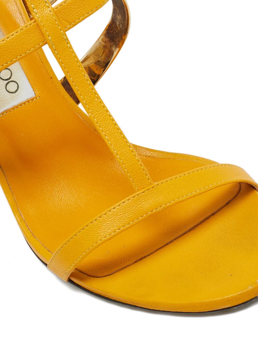 Jimmy Choo Pre-Owned T-strap leather sandals - Geel