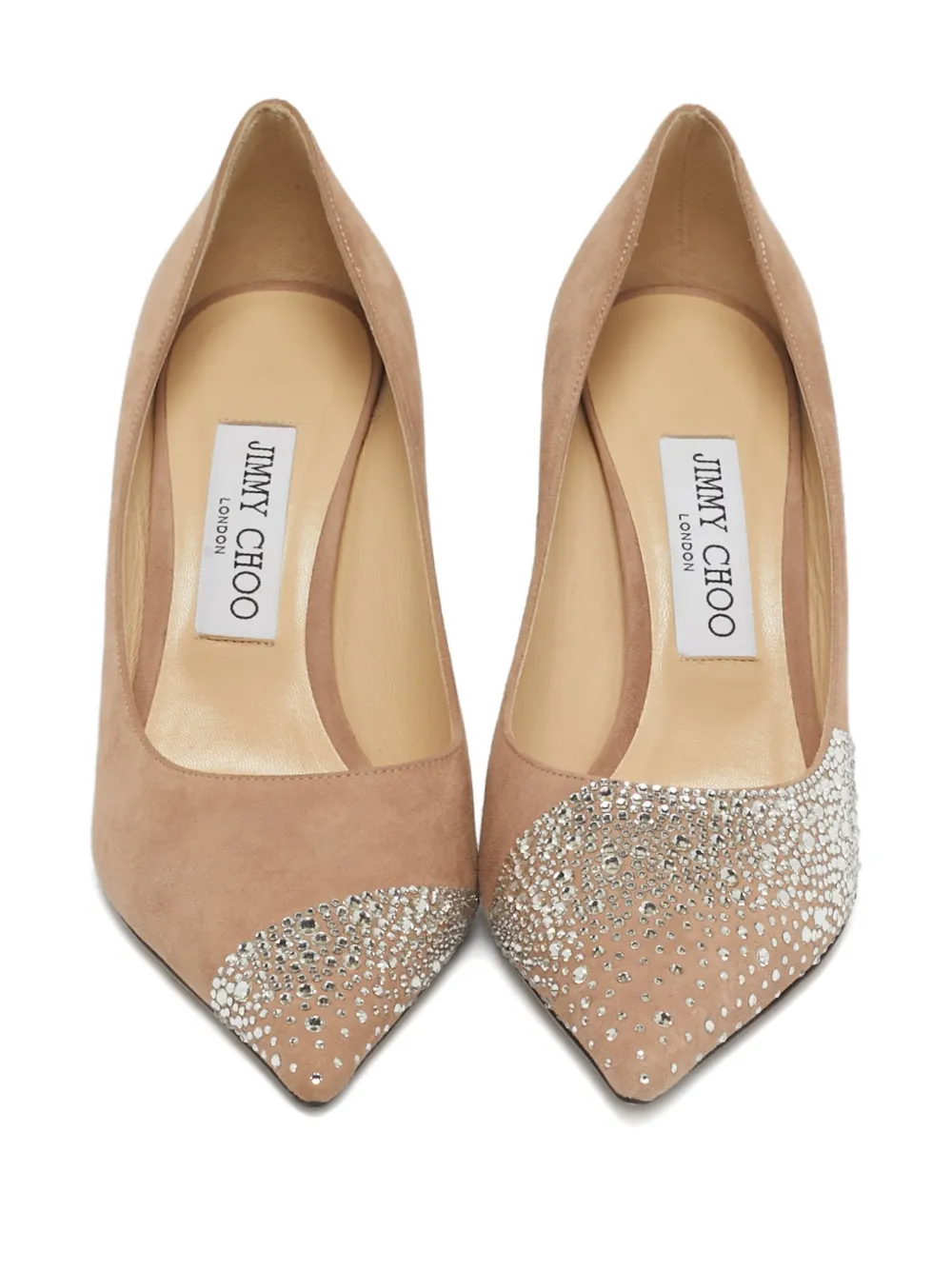 Jimmy Choo Pre-Owned Love crystal-embellished court shoes - Beige