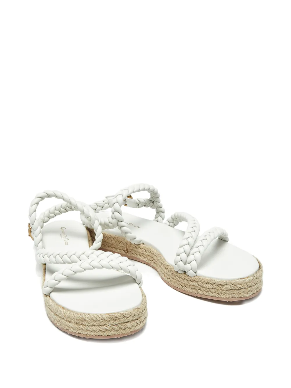Gianvito Rossi braided-detail leather espadrilles - Wit