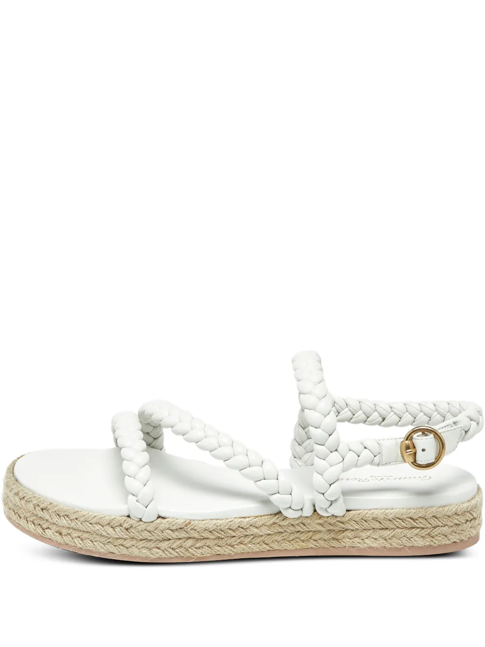 Gianvito Rossi braided-detail leather espadrilles - Weiß