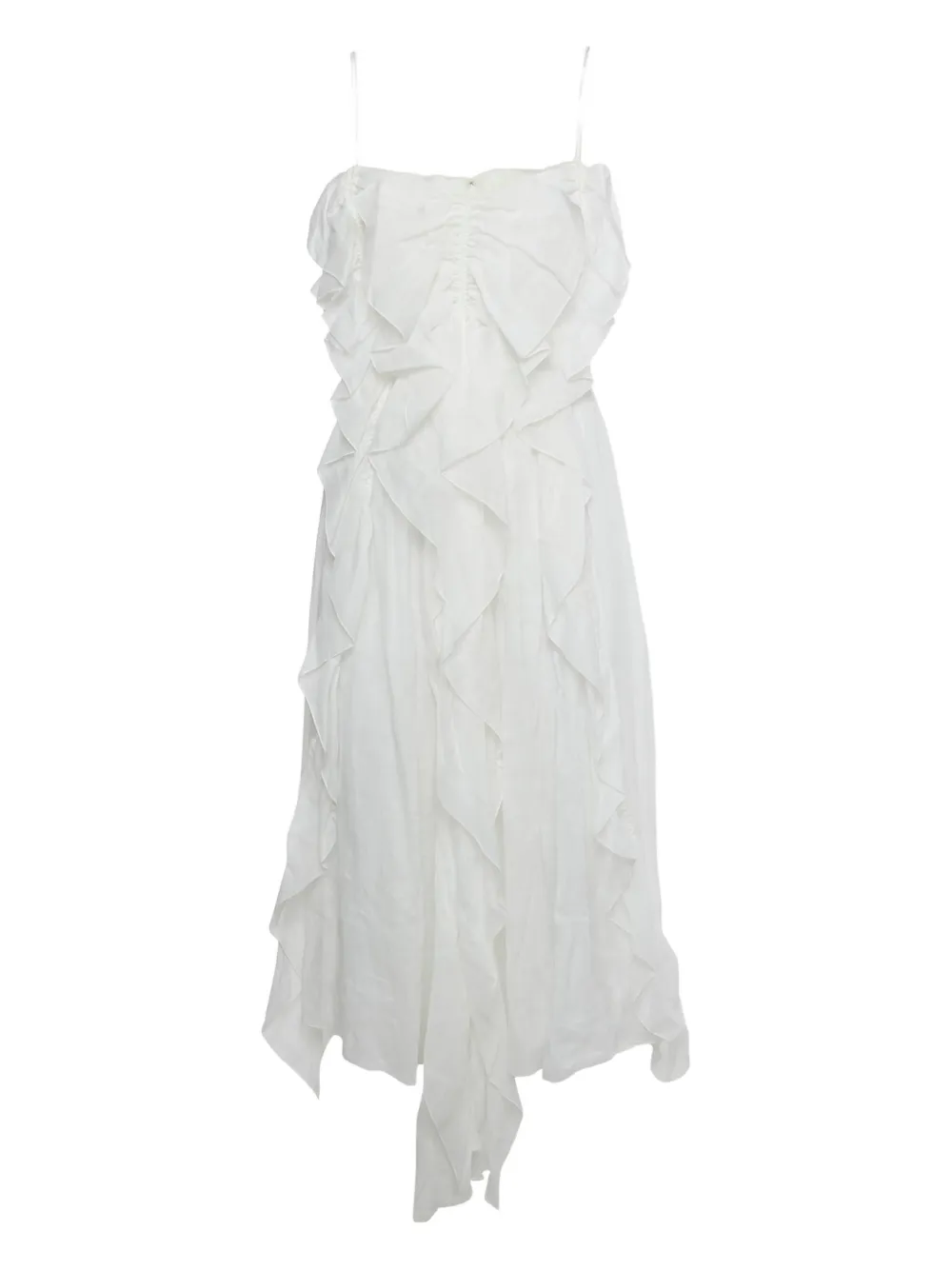 Chloé Pre-Owned Ruffle asymmetric midi dress | White | Image 1