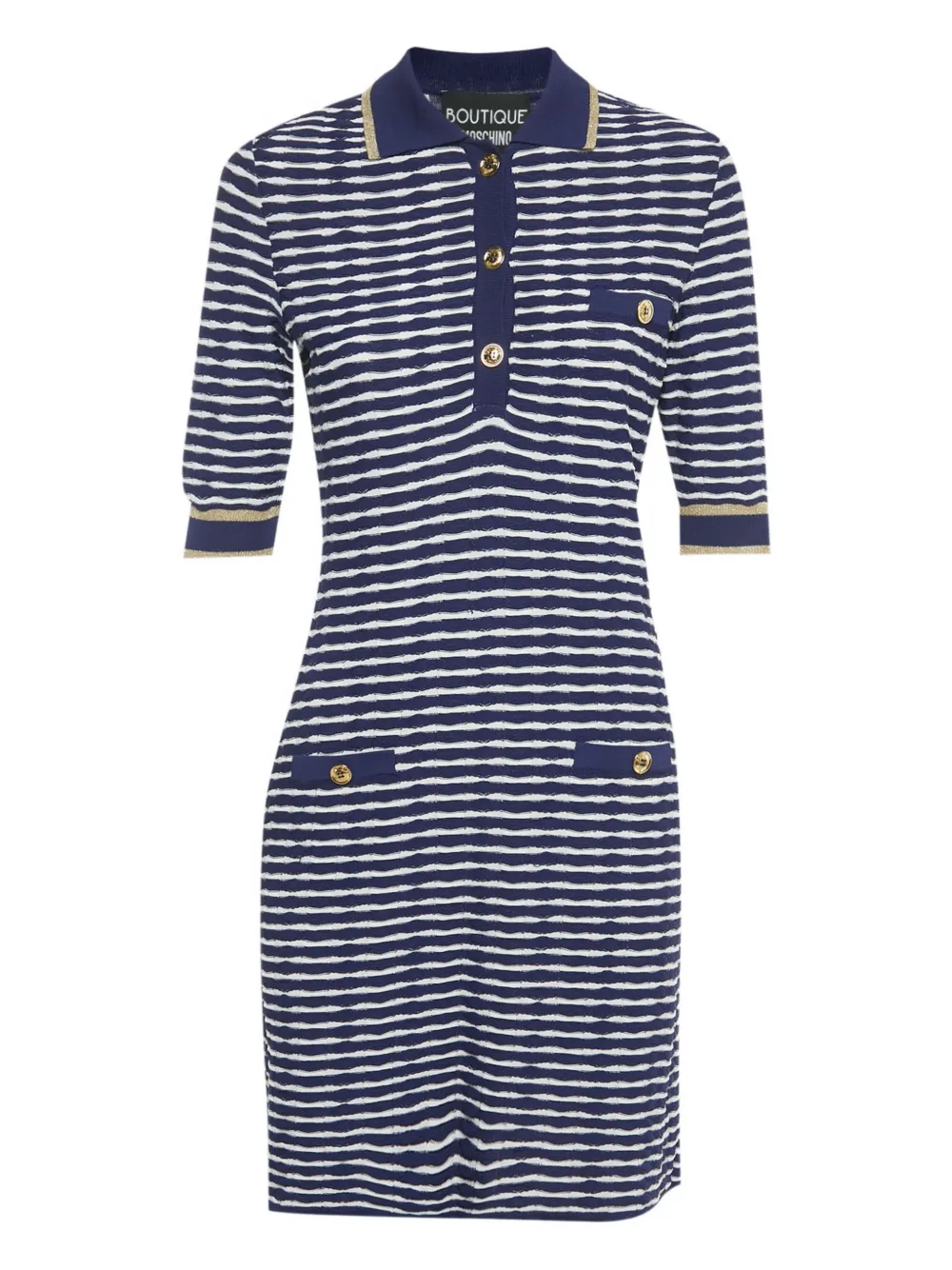 Boutique Moschino striped-pattern mini dress - Blu