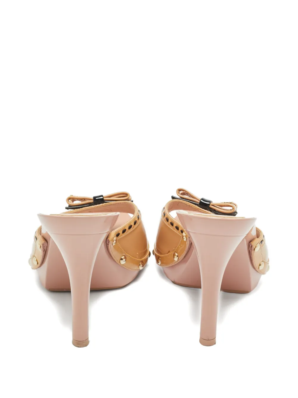 DIOR Pre-owned Idyll Studded Slide Sandals In Neutral
