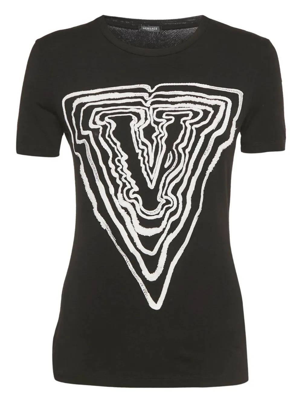 Versace Pre-Owned embroidered logo T-shirt - Schwarz