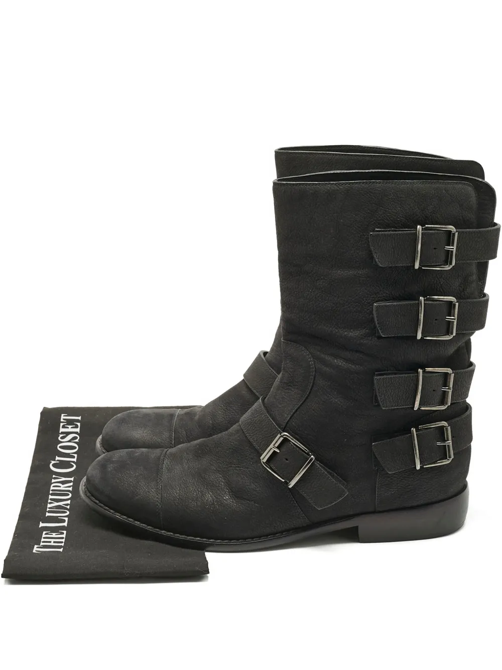 Pre-owned Giuseppe Zanotti Buckle-details Leather Boots In Black