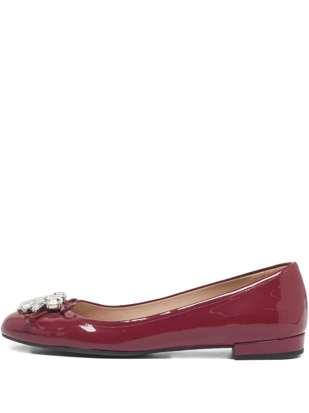 Miu Miu Pre-Owned patent-leather crystal ballet flats | Purple | Image 1