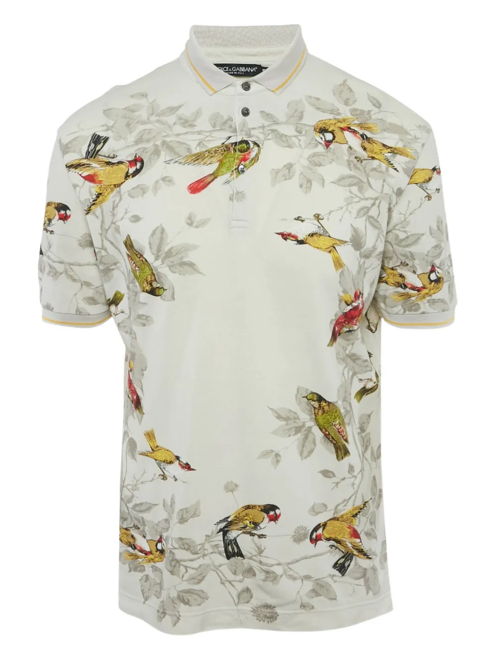 Dolce & Gabbana Pre-Owned playera tipo polo con pájaros estampados | gris | Image 1