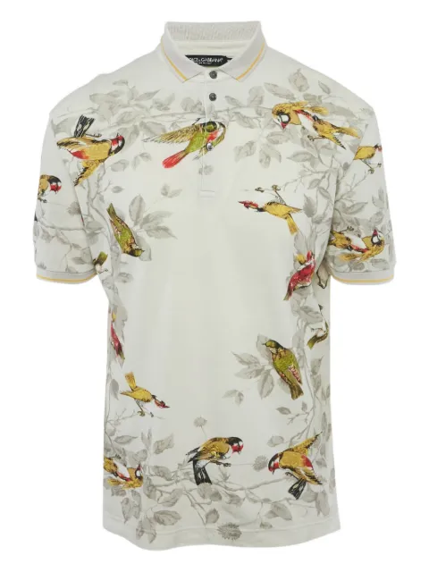 Dolce & Gabbana Pre-Owned bird-print buttoned polo shirt
