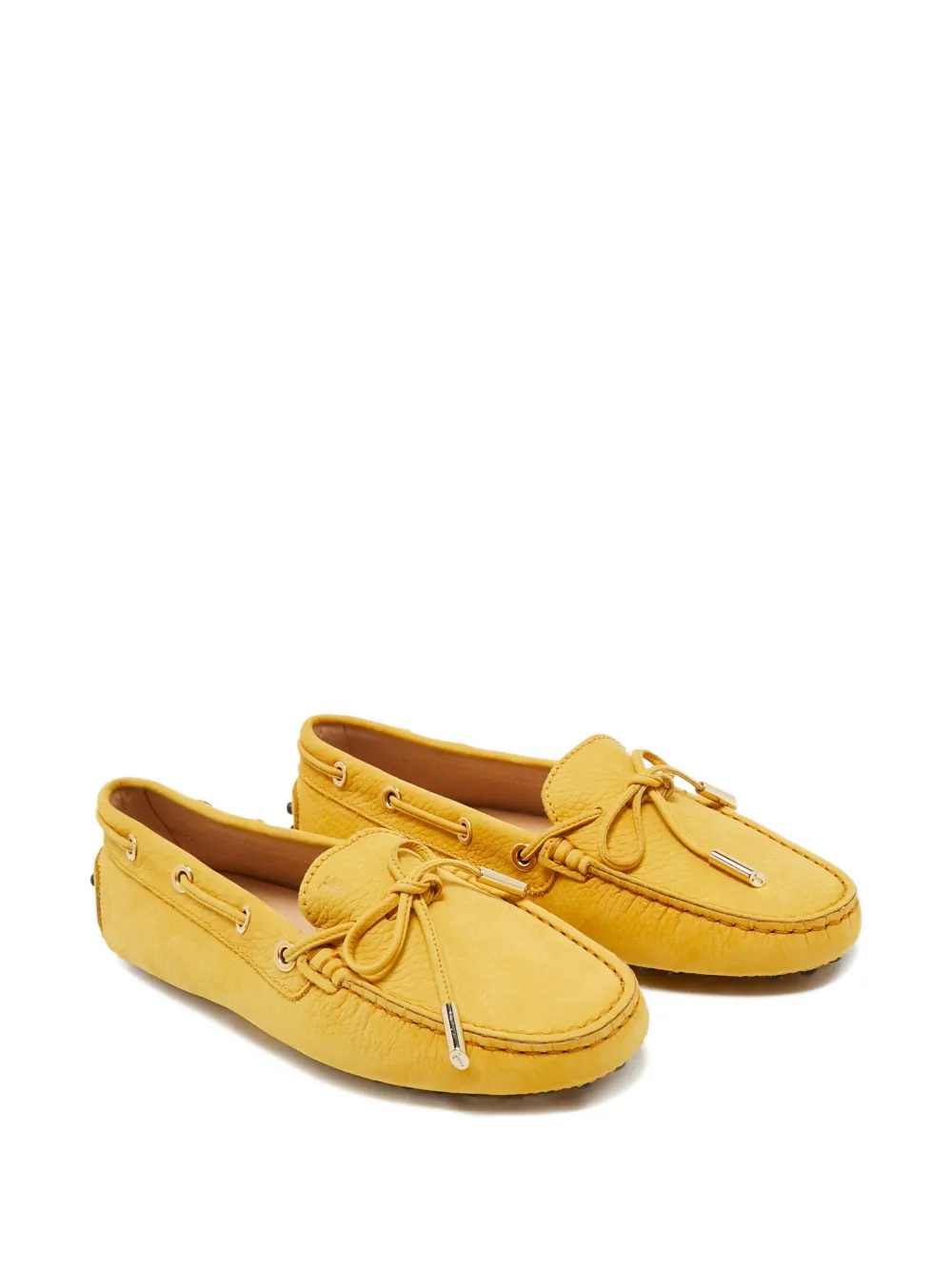 Pre-owned Tod's Vintage Gommino Leather Loafers In Yellow