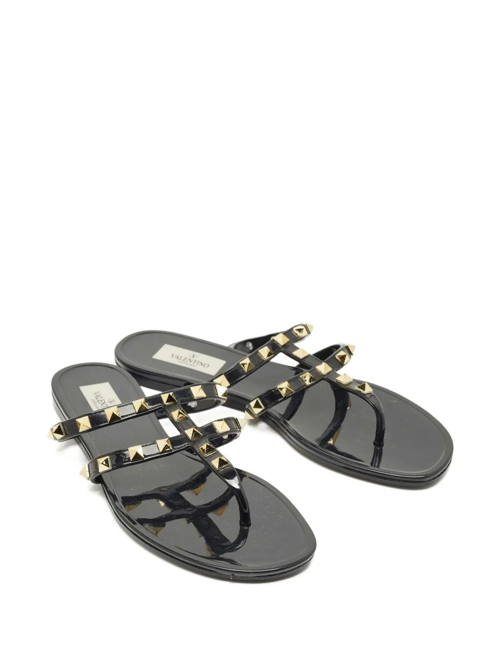 Valentino Garavani Pre-Owned Jelly studded slides - Zwart