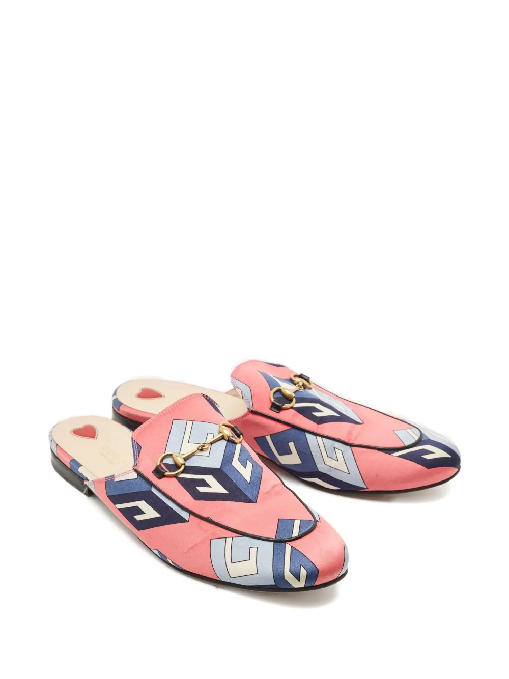 GUCCI Pre-owned Princetown Canvas Mules In Pink