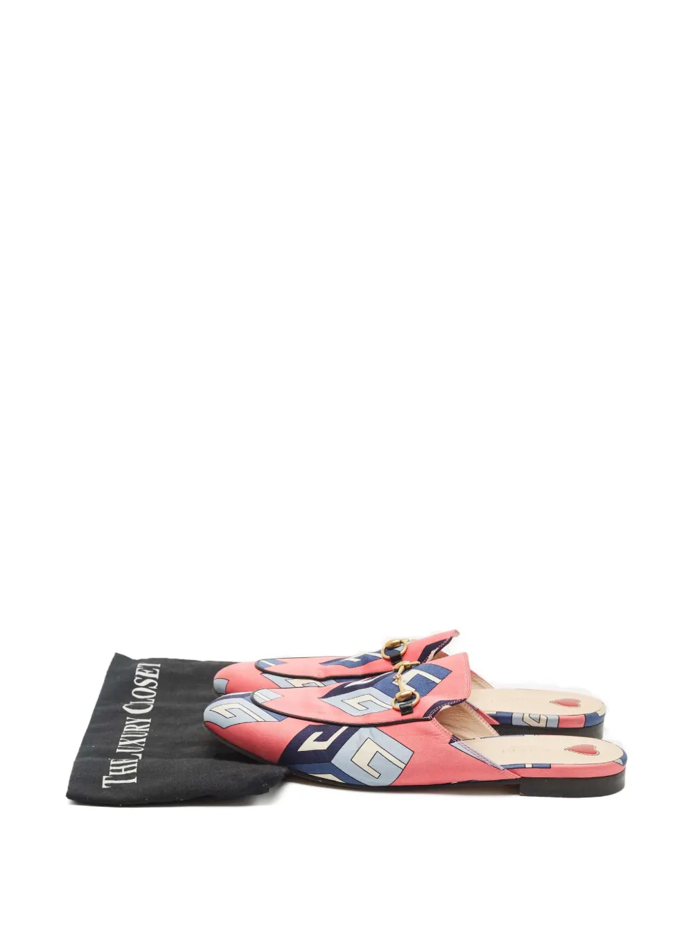 GUCCI Pre-owned Princetown Canvas Mules In Pink