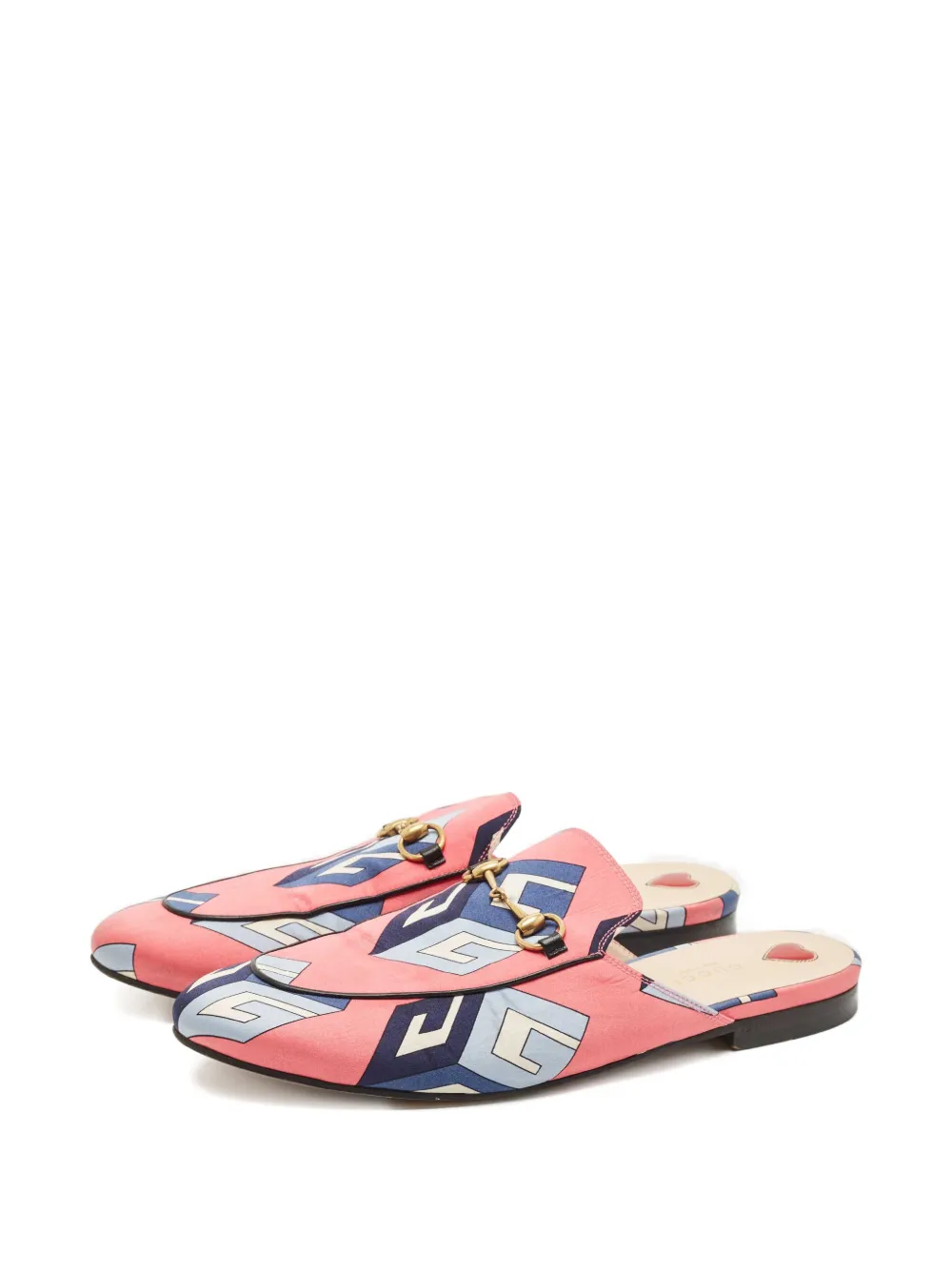 GUCCI Pre-owned Princetown Canvas Mules In Pink
