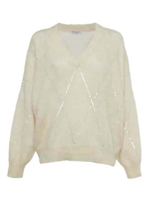 Brunello Cucinelli V-neck sequin sweater