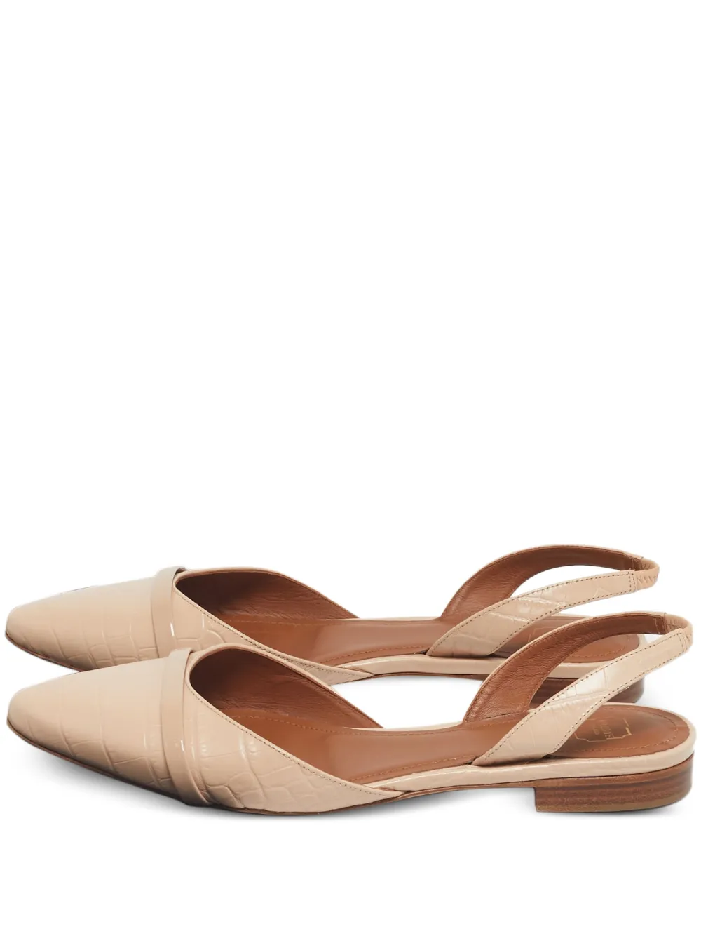 Malone Souliers x Roy Luwolt Marion croc-embossed slingbacks shoes - Toni neutri
