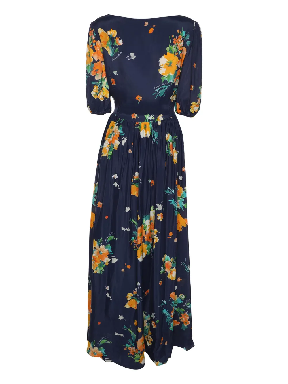 Boutique Moschino satin floral maxi dress - Blauw