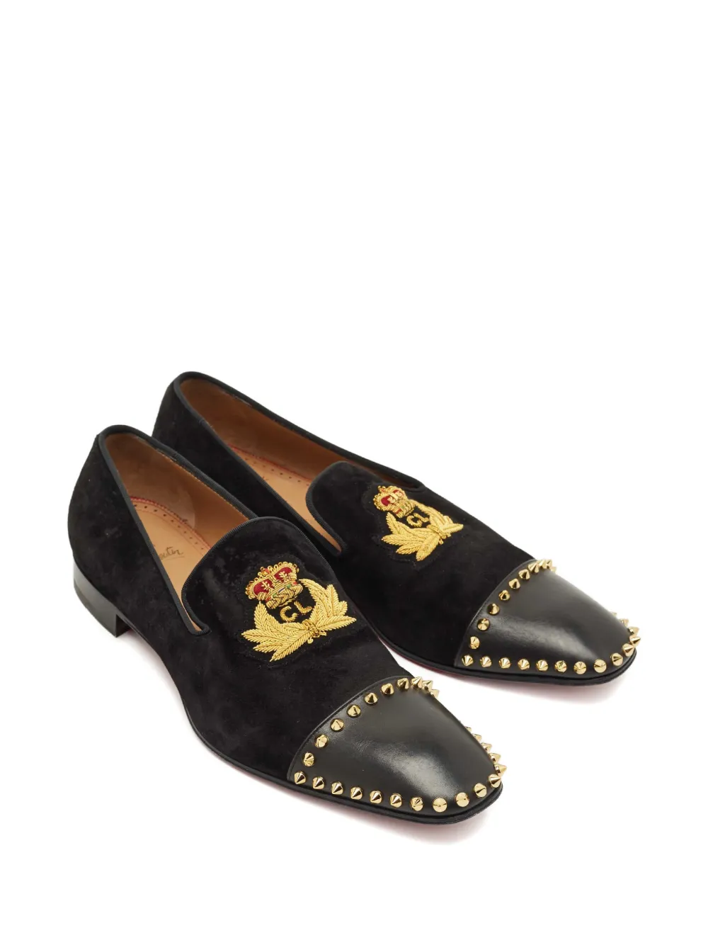 Christian Louboutin Pre-Owned mocassins Captain Loubi à broderies en daim | Image 2