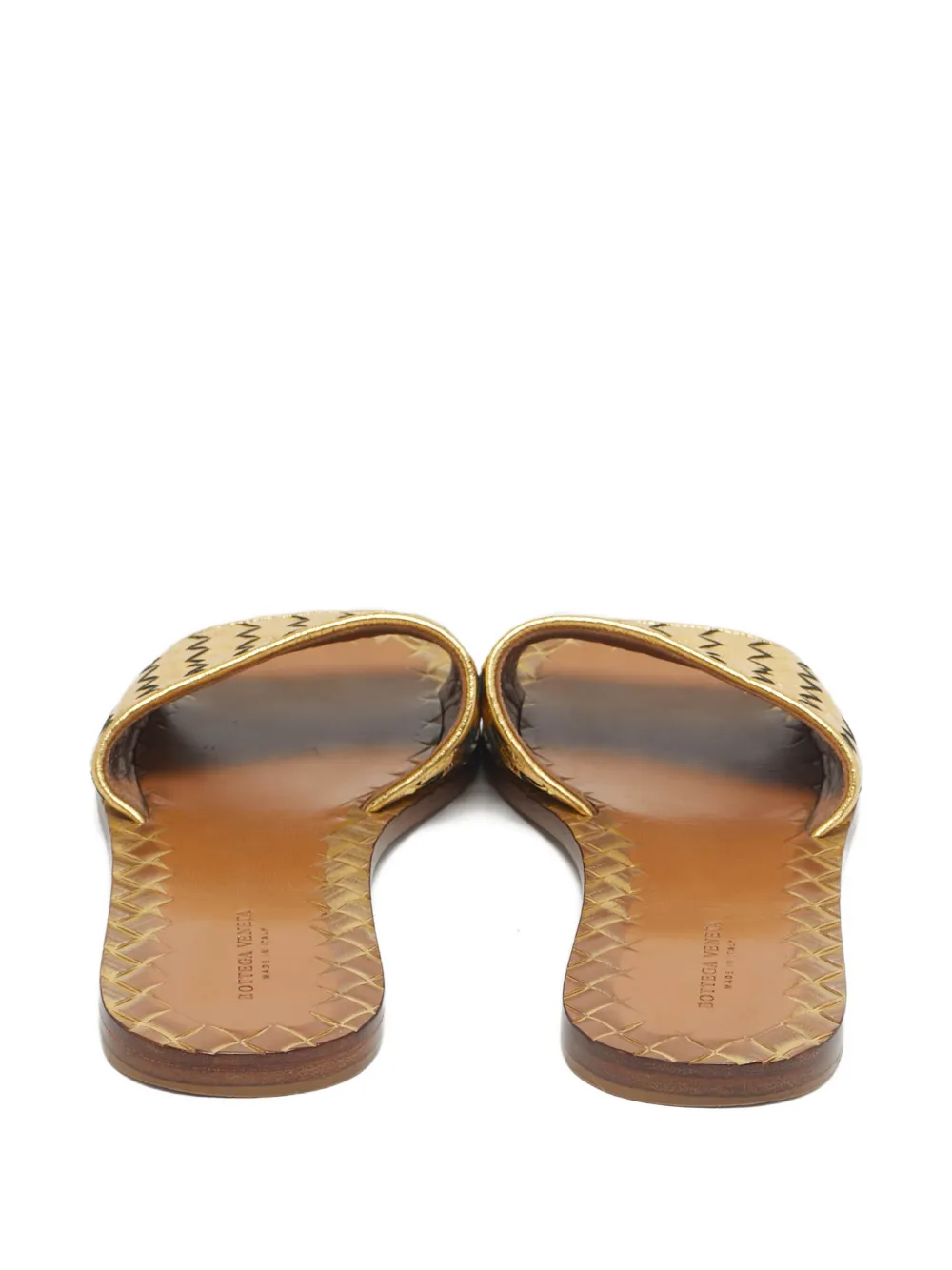 Bottega Veneta Pre-Owned Intrecciato leather slides - Goud