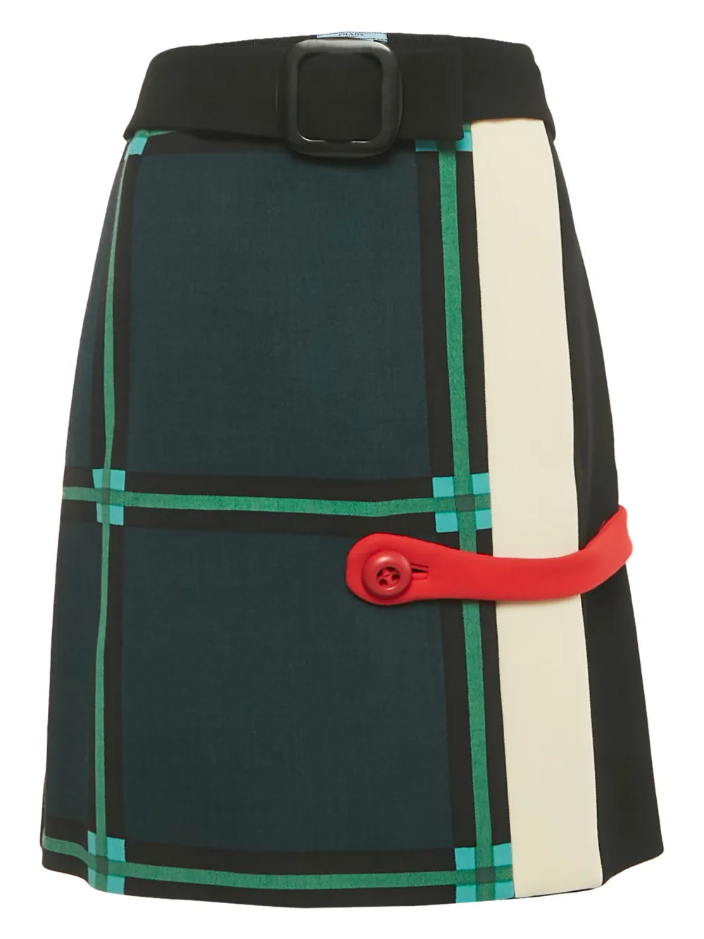 Prada Pre-Owned plaid midi skirt - Verde