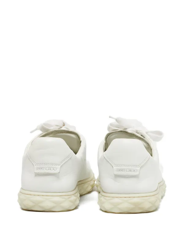 Jimmy Choo Pre-Owned Diamond Leather low-tops | White | FARFETCH HK