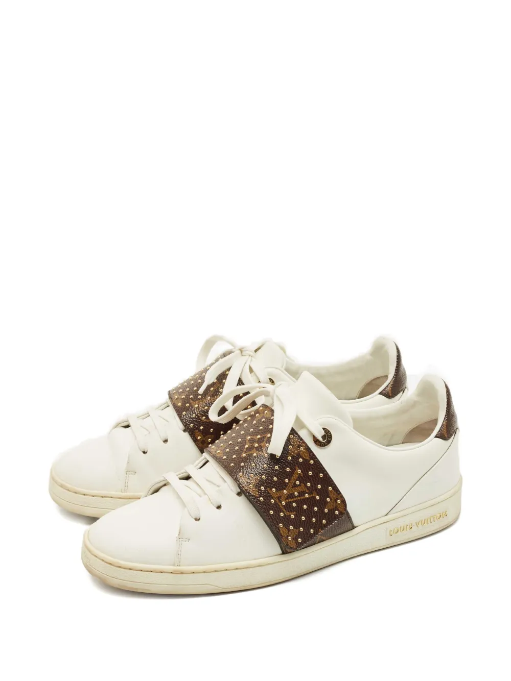 Louis Vuitton Pre-Owned monogram-band sneakers - Wit