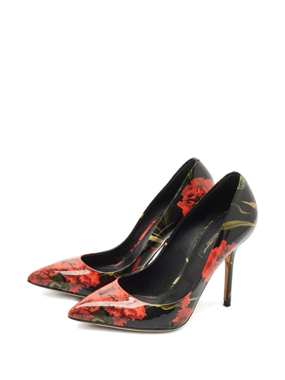Dolce & Gabbana Pre-Owned floral print pumps 37.5 - Zwart