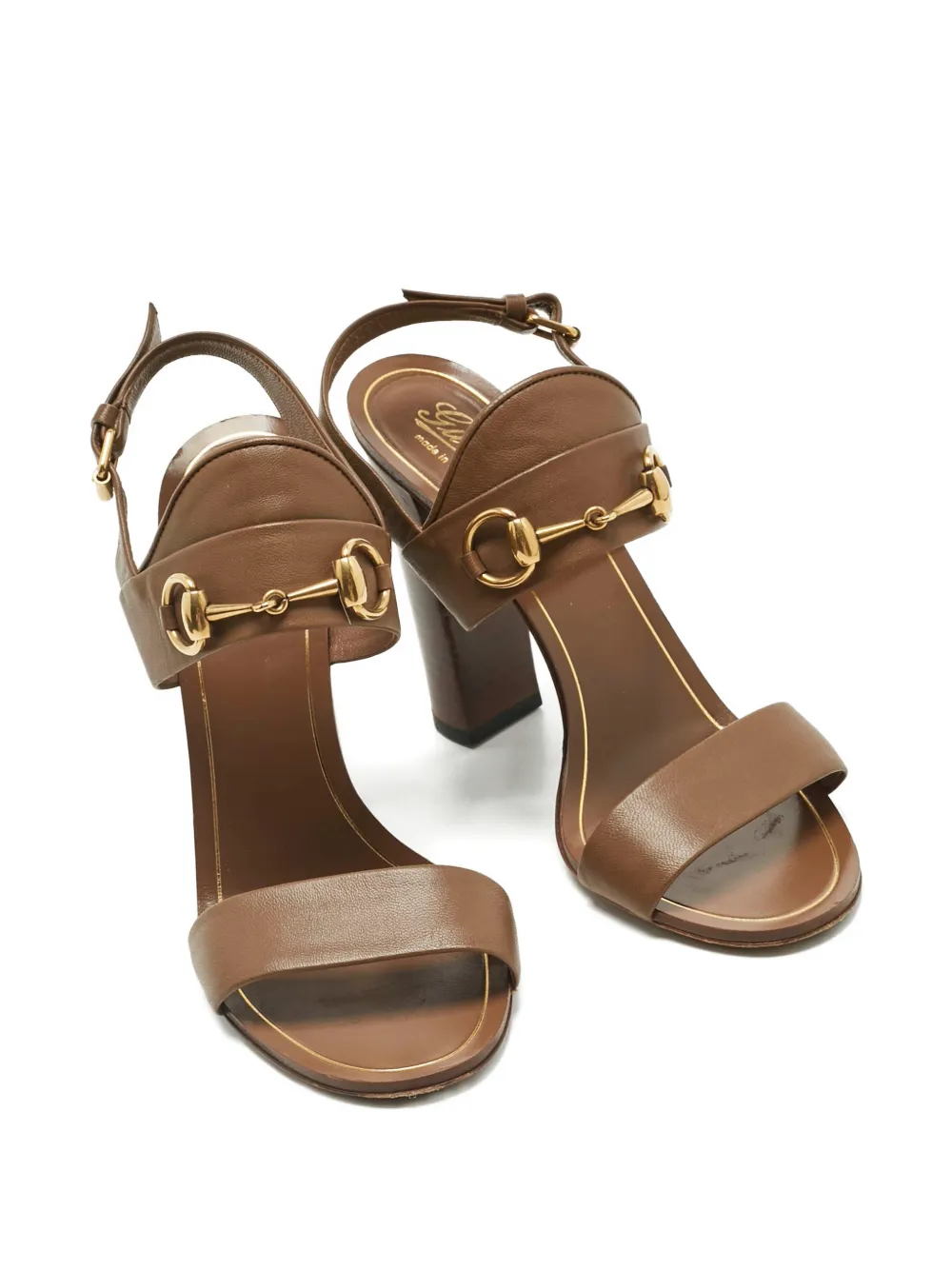 Gucci Pre-Owned Horsebit leather sandals - Bruin