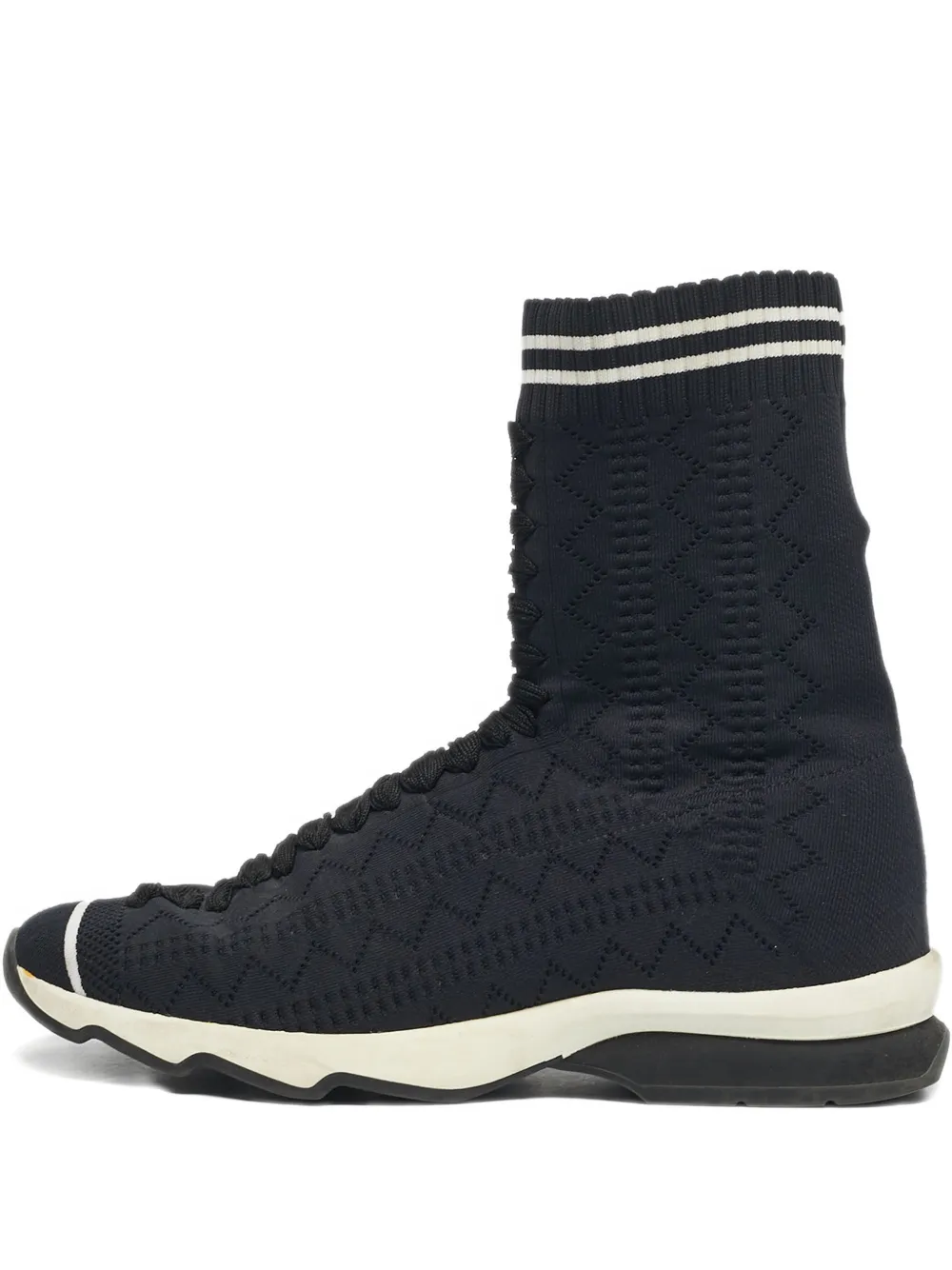 Fendi Pre-Owned knitted high-top sneakers - Nero