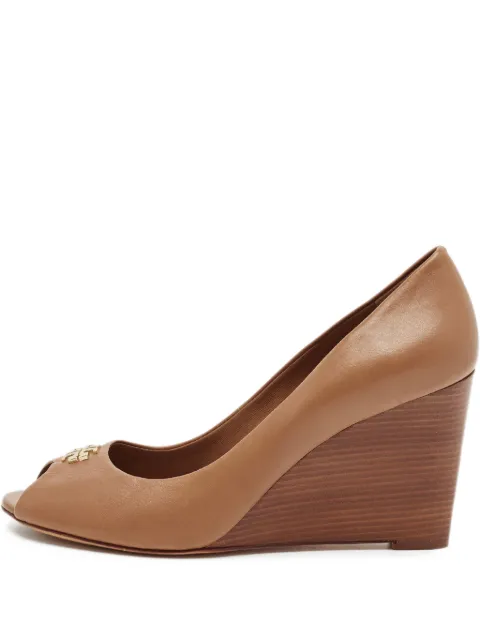Tory Burch Reva leather peep-toe pumps