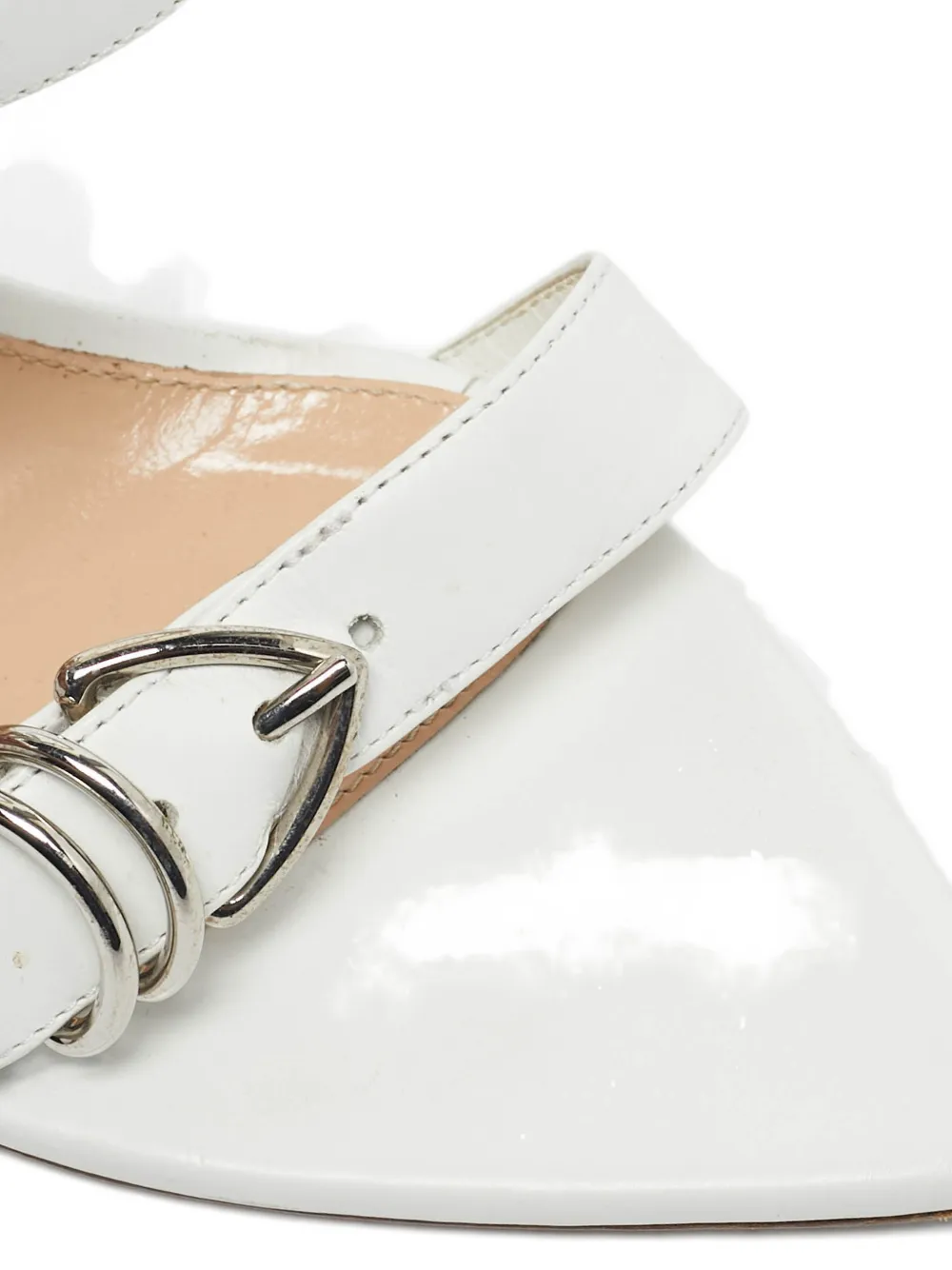 GIANVITO ROSSI Pre-owned Belted Leather Sandals In White