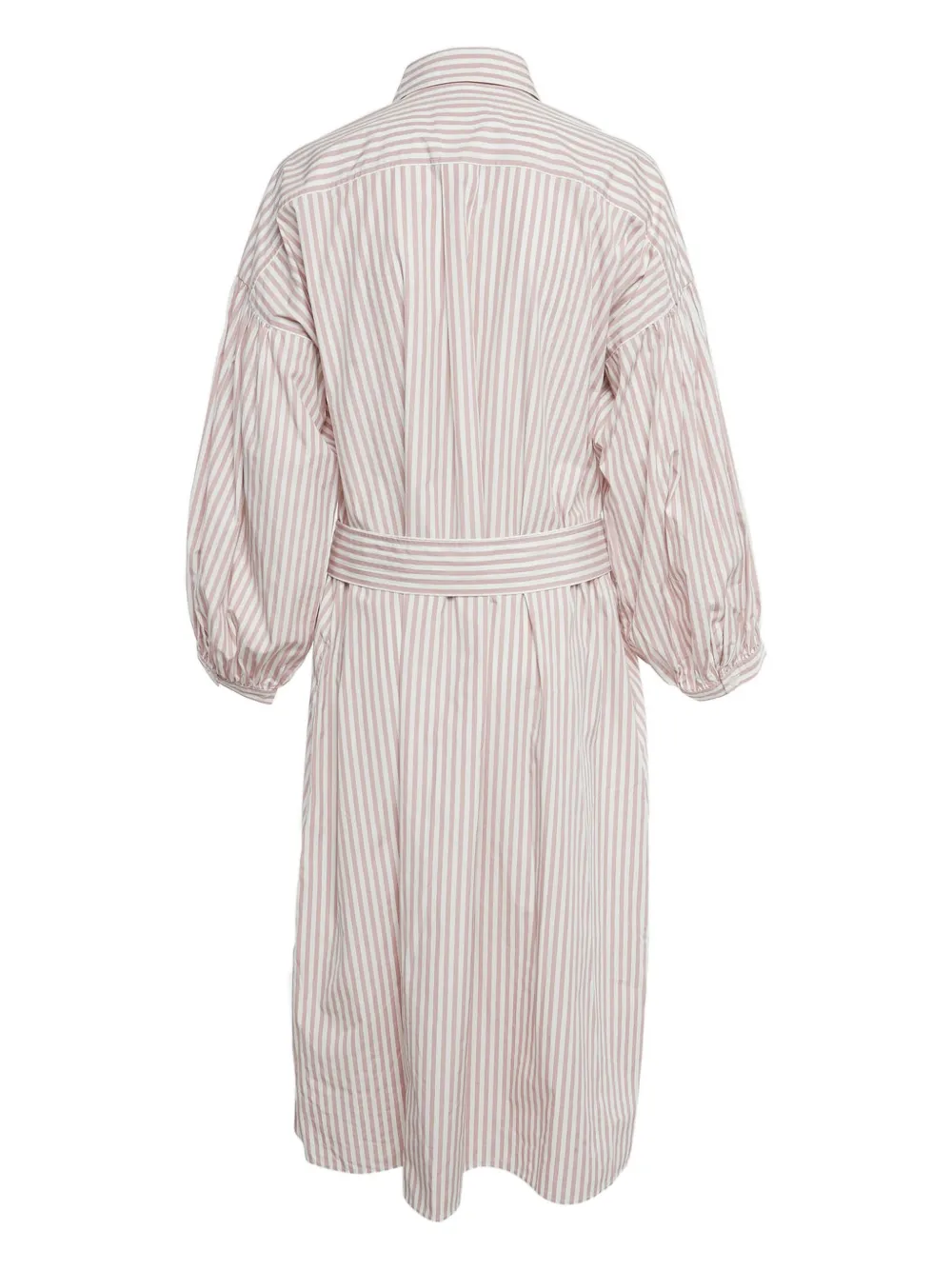Weekend Max Mara striped puff-sleeve midi shirt dress - Wit