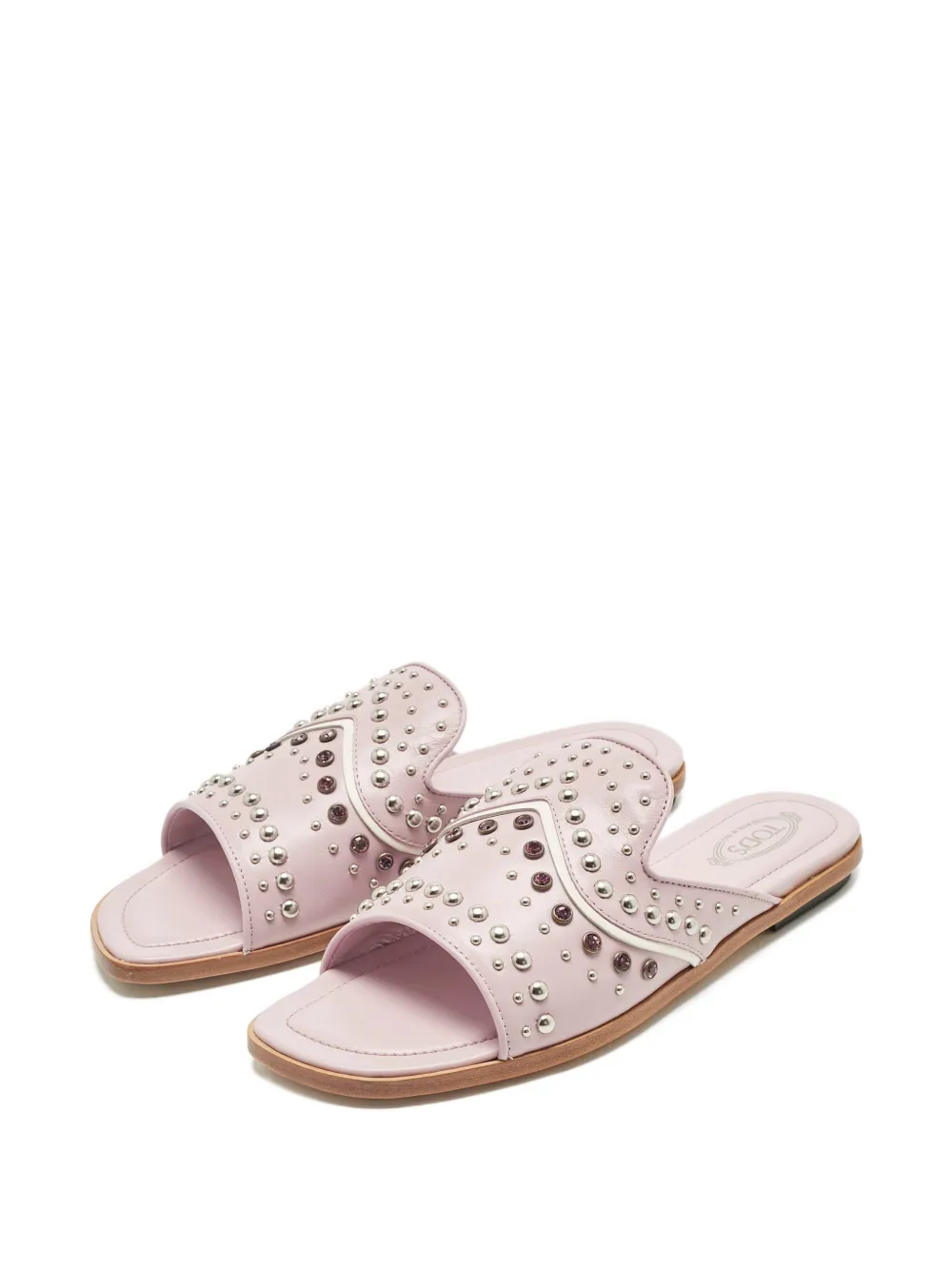 Tod's crystal studded sandals - Roze