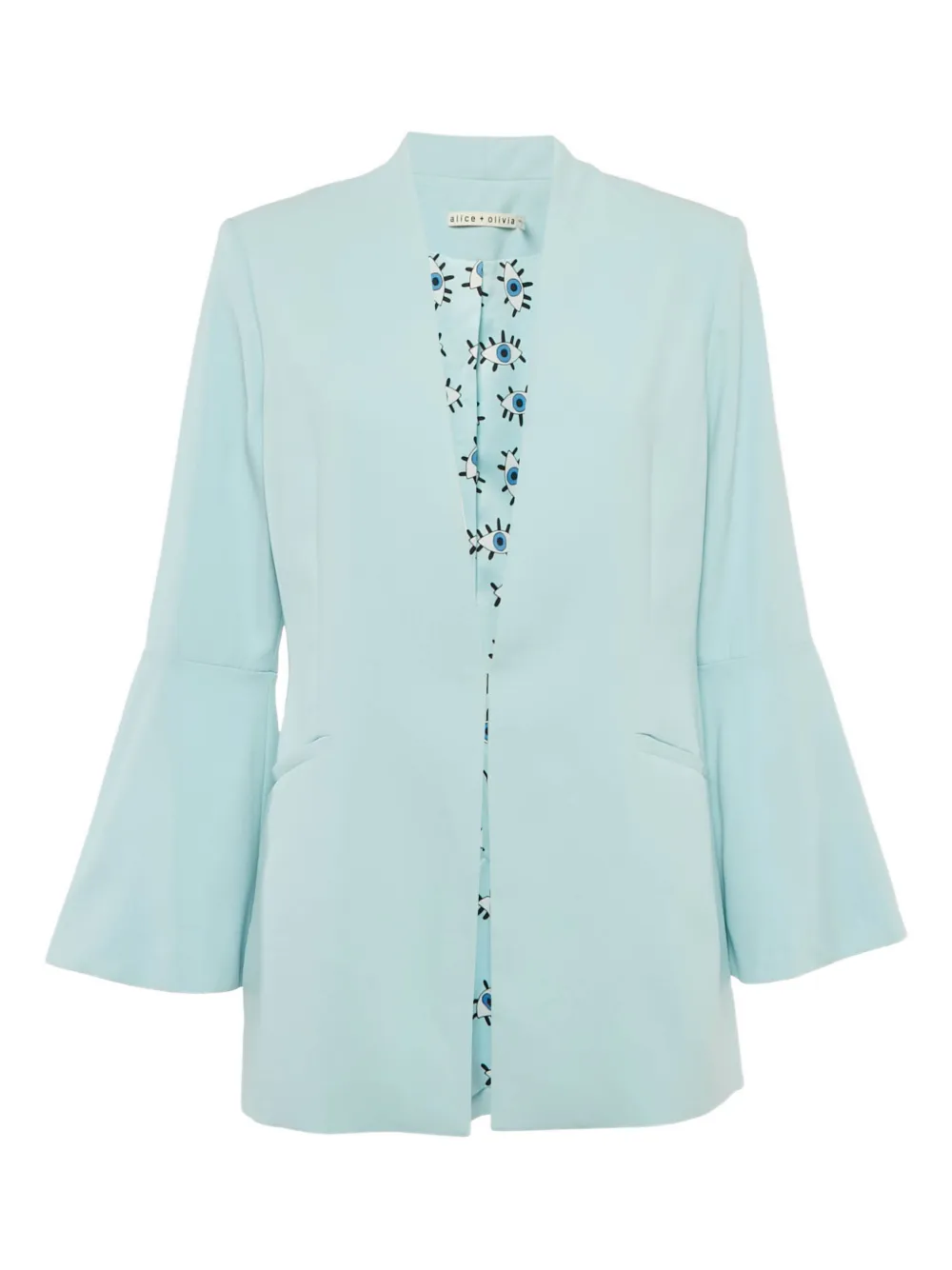alice + olivia collarless blazer - Blu