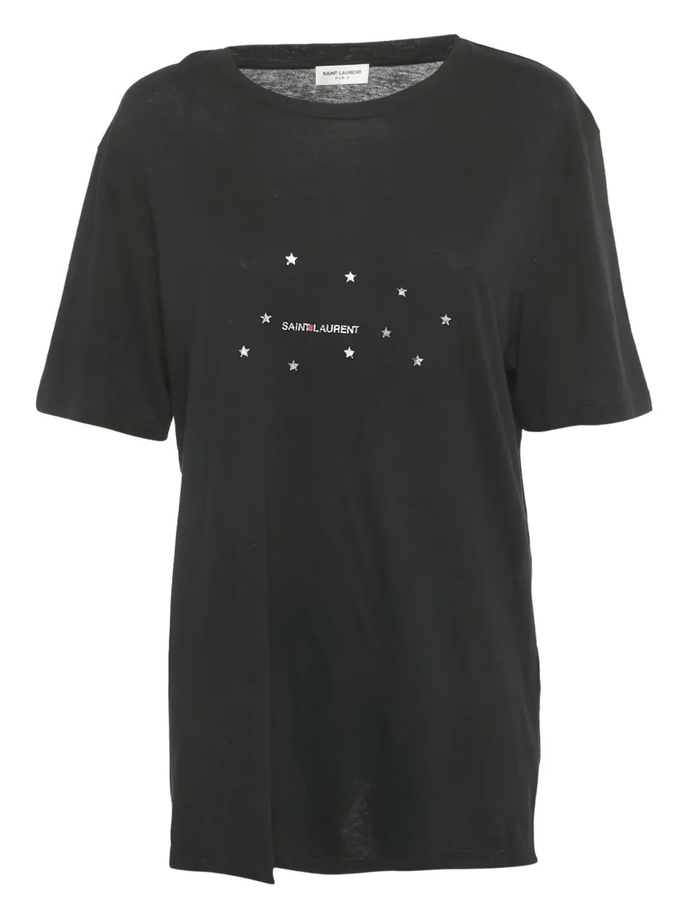 Saint Laurent Pre-Owned logo star-motif T-shirt | Black | Image 1