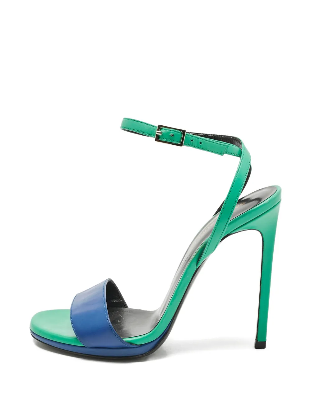 Saint Laurent Pre-Owned Jane leather ankle-strap sandals - Blau