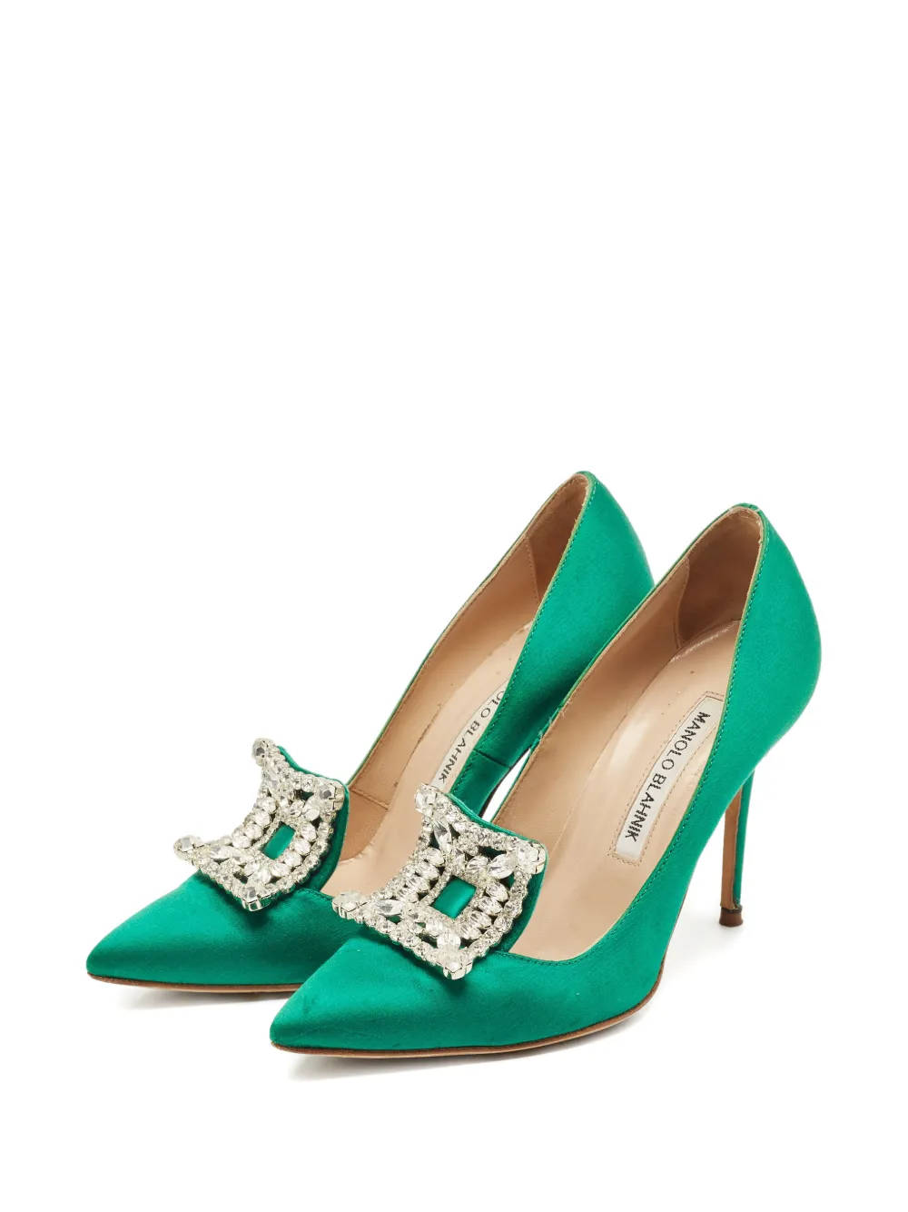 Manolo Blahnik Borlak crystal pumps - Groen