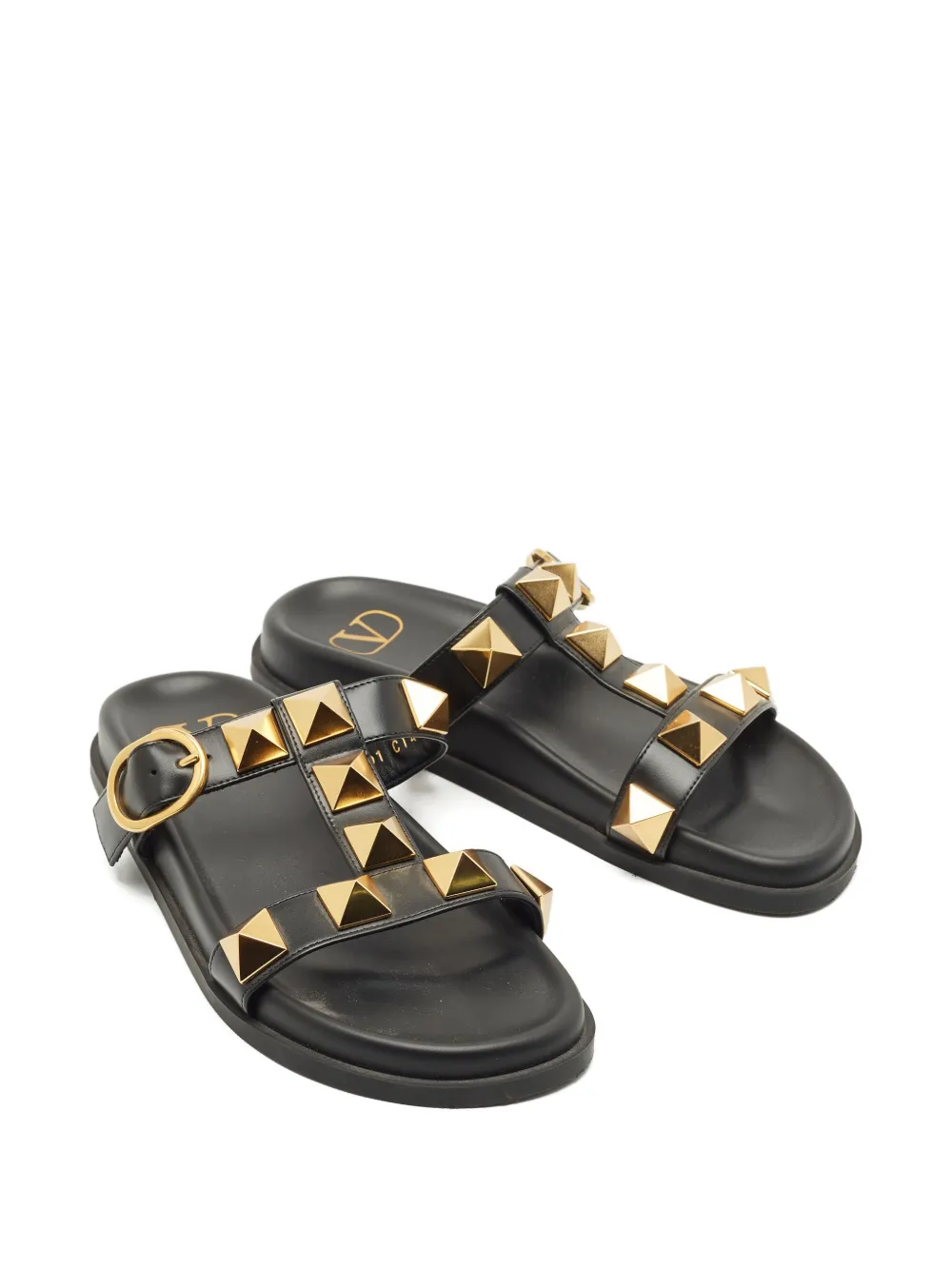 Valentino Garavani Pre-Owned stud-detail leather sandals - Zwart