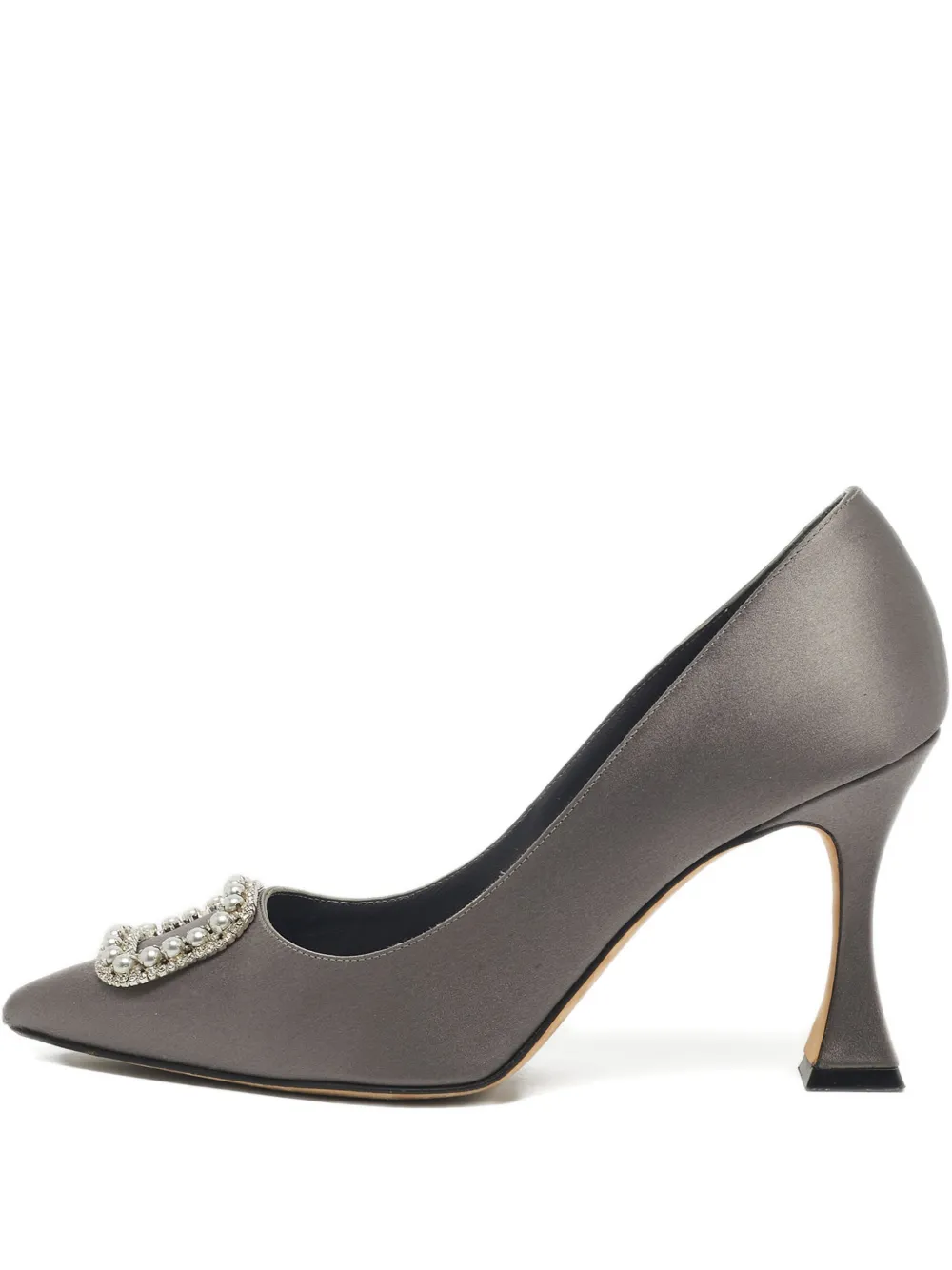Manolo Blahnik Fabeta satin embellishment pumps - Grigio