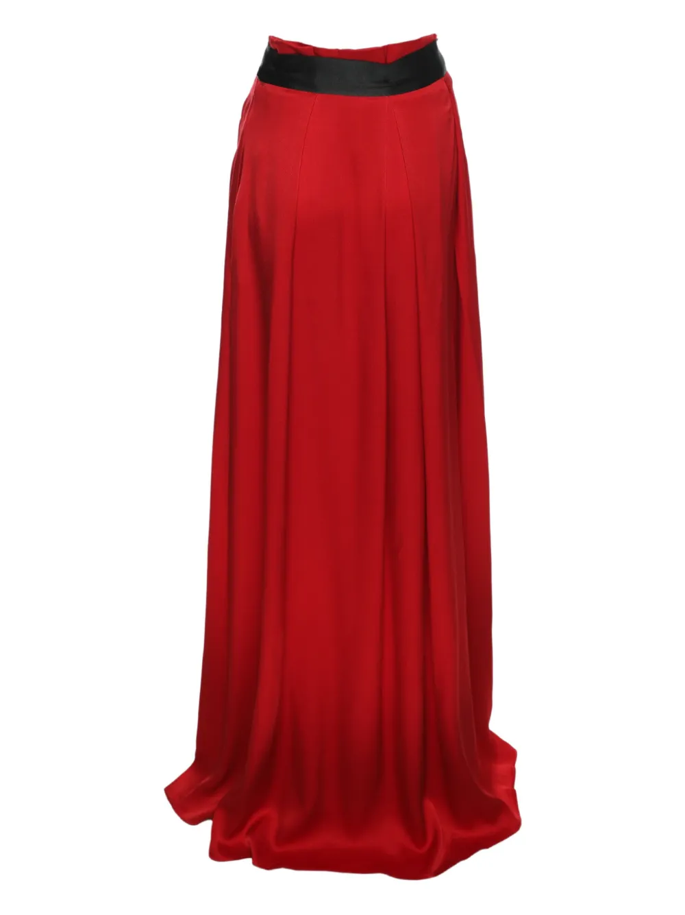 Carolina Herrera Vintage pleat-detail maxi skirt - Rood