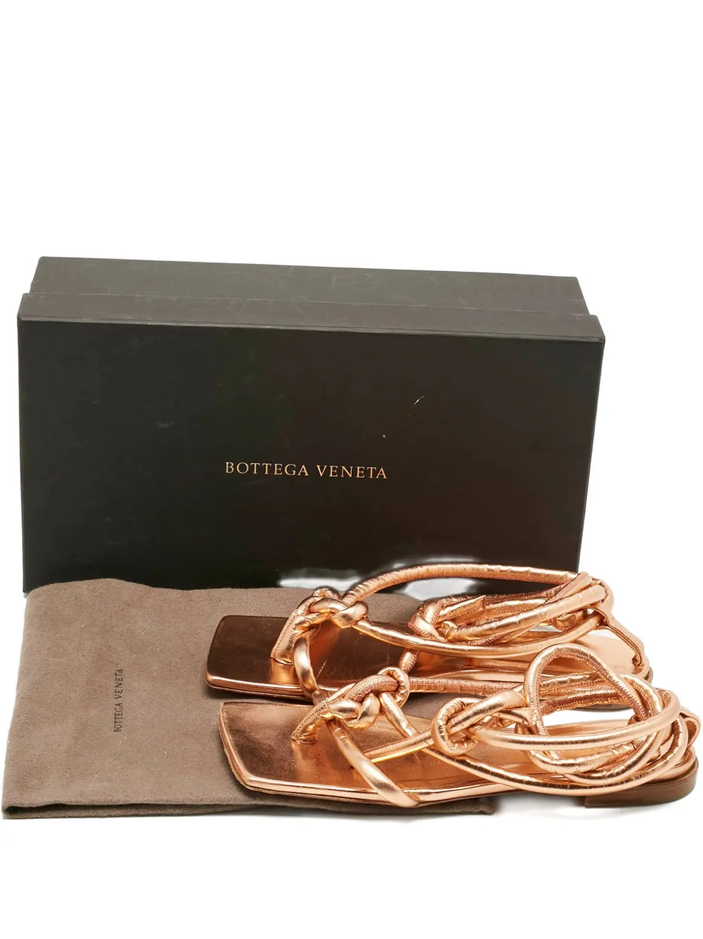 Bottega Veneta Pre-Owned Adam knotted strap sandals - Oro