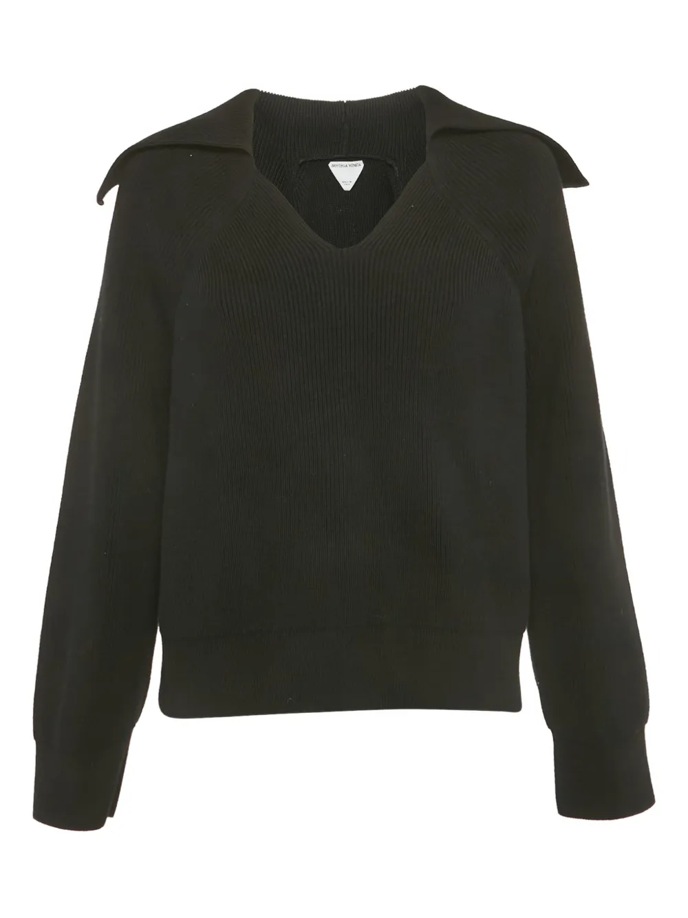 Bottega Veneta Pre-Owned ribbed-knit wide-collar sweater - Nero