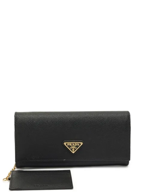 Prada Pre-Owned triangle-logo continental wallet