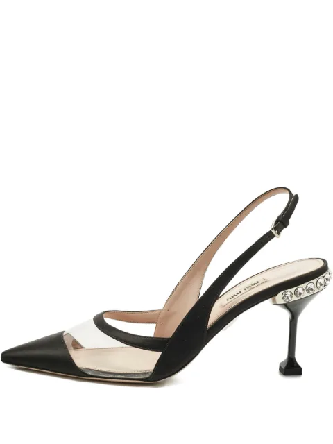 Miu Miu Pre-Owned crystal-embellished slingback pumps