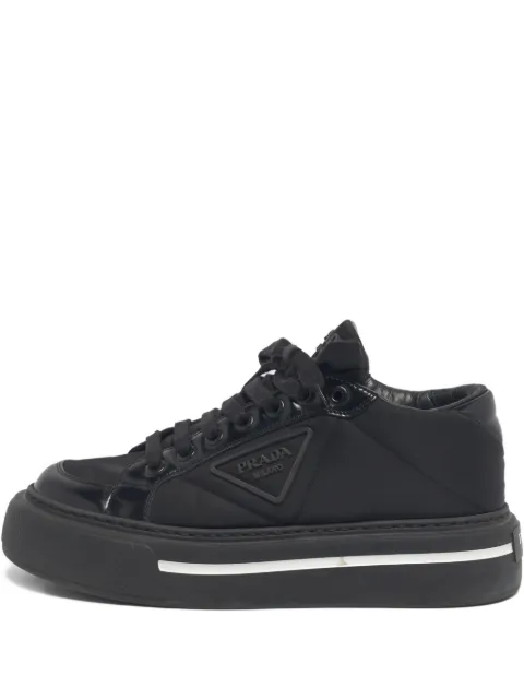 Prada Pre-Owned lace-up leather sneakers