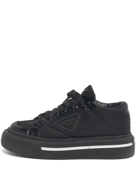 Prada Pre-Owned lace-up leather sneakers