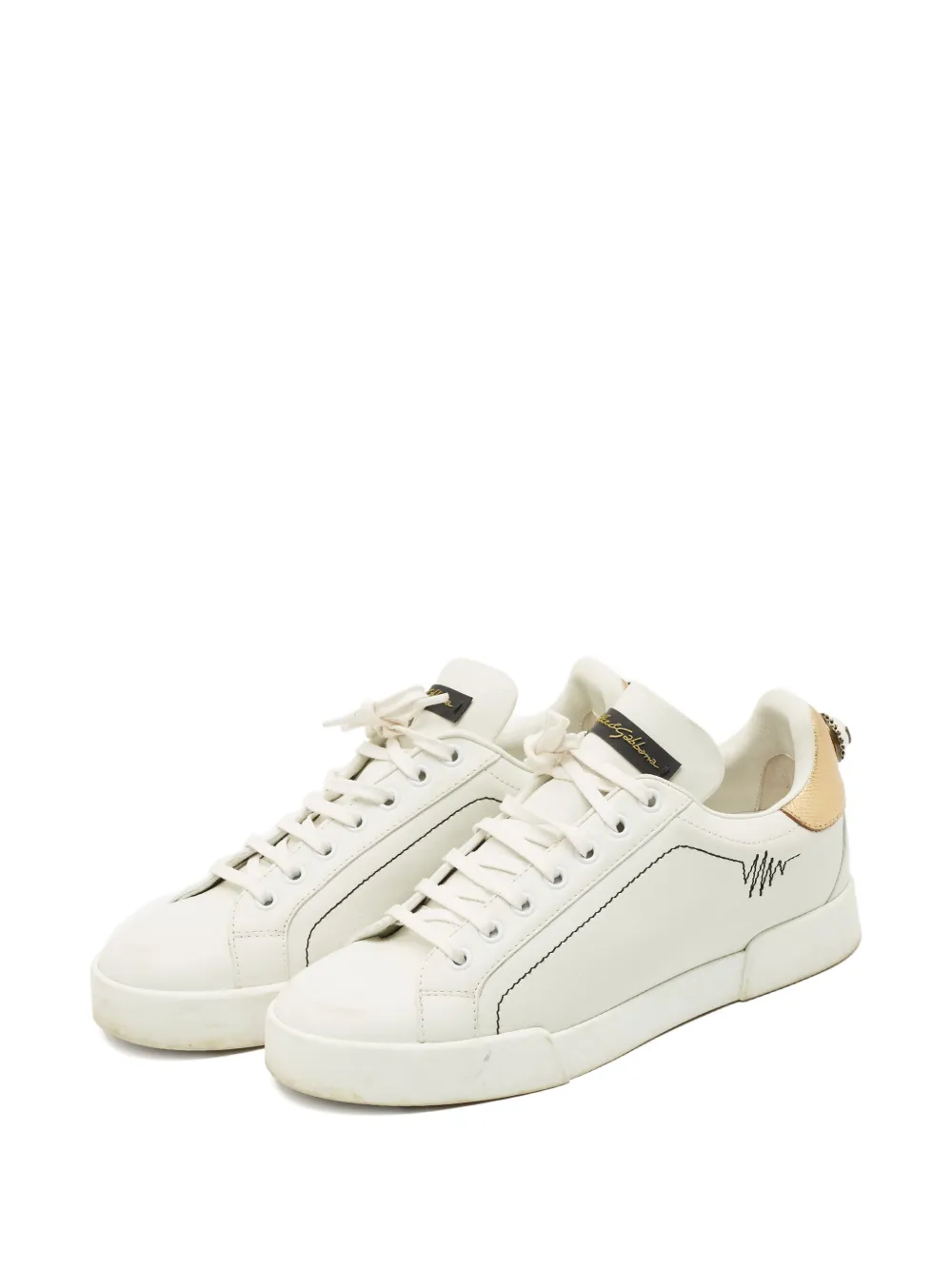 Dolce & Gabbana Pre-Owned Portofino leather sneakers - Wit